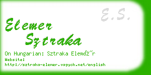 elemer sztraka business card